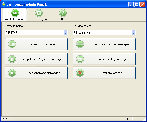 LightLogger Keylogger Logbetrachter