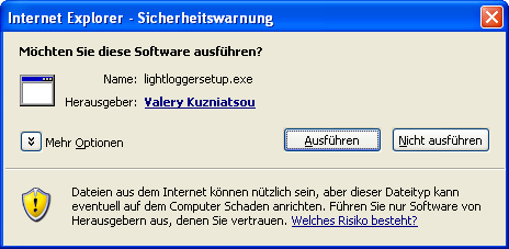 LightLogger Keylogger Sicherheitswarnung