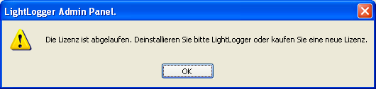 LightLogger Keylogger Abgelaufen Dialog