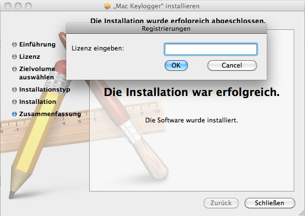 Registrierung Mac Keylogger